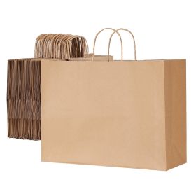 Kraft Paper Bag with Handles 100Pcs 16x6x12 in Party Shopping Retail Bag Brown