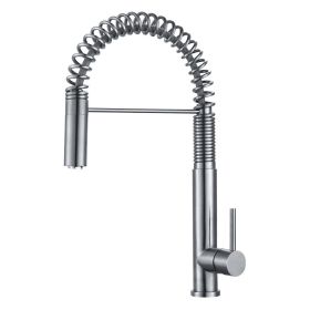 DAX Single Handle Pull Down Kitchen Faucet Brushed Finish