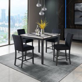 LEONCIA BAR TABLE AND 4 BAR STOOLS
