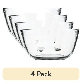 Glass Mixing Bowl, 4 Quart (Color: 4 Pack)
